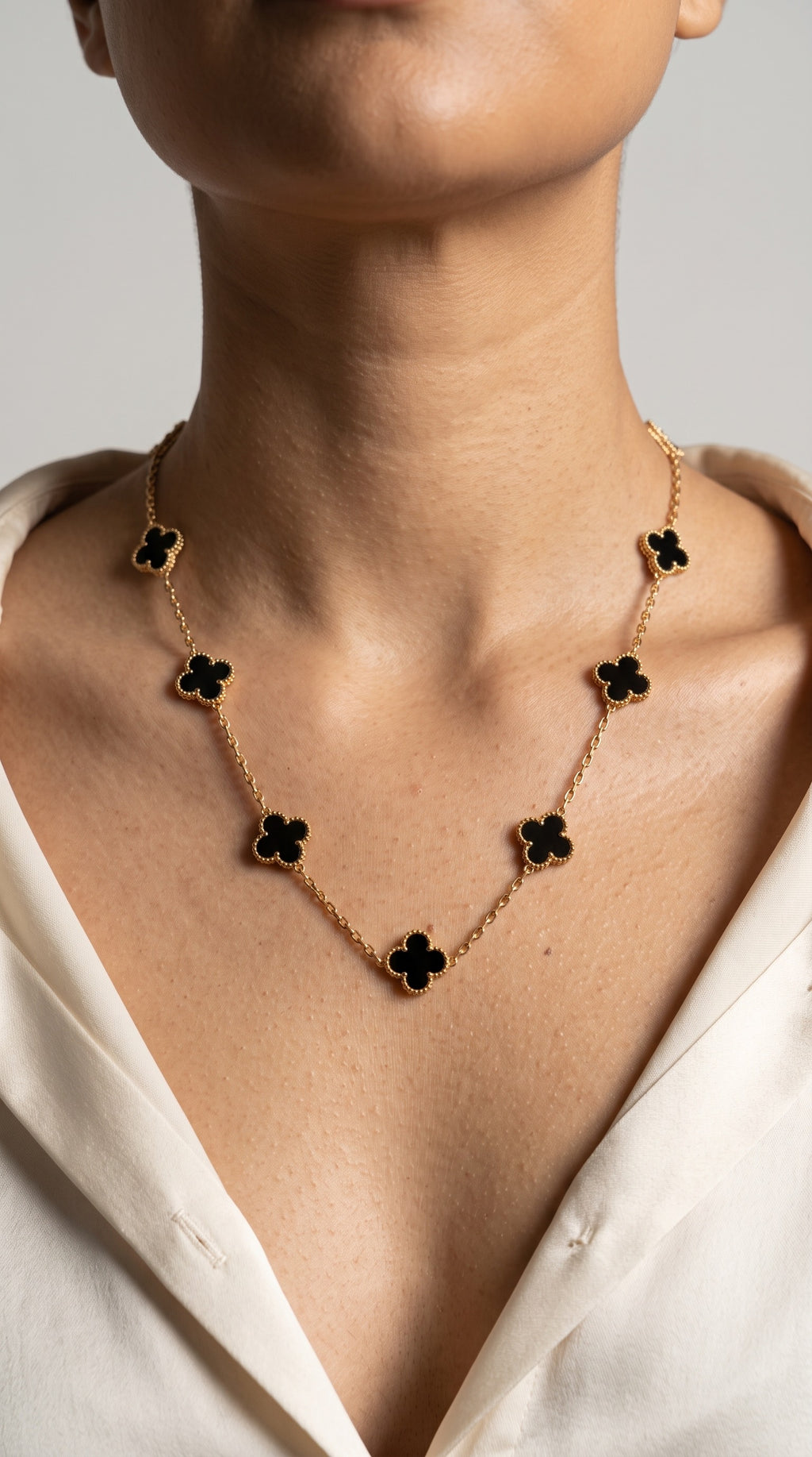 Dyed Black Leaf Necklace for Women